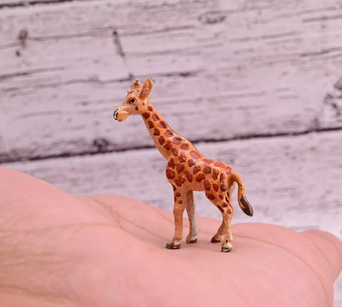 Cute Antique Austrian Vienna Cold Painted Bronze Figure of Small Giraffe0