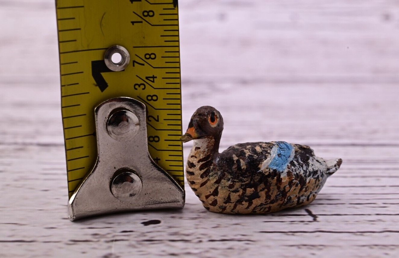Cute Antique Austrian Vienna Cold Painted Bronze Figure of Sitting Mallard Duck6