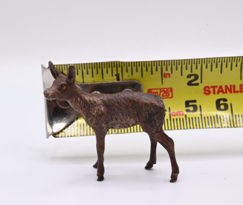 Older Antique Austrian Vienna Cold Painted Bronze Figure of Deer Fawn0