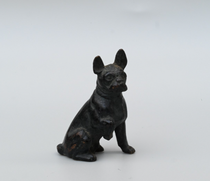 Antique French or Austrian Vienna Cold Painted Bronze Figure of French Bulldog0