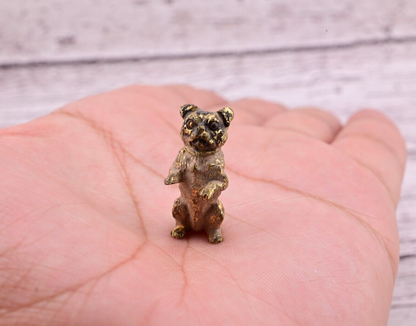 Amazing Antique Austrian Vienna Cold Painted Bronze Figure of Cute Small Pug7