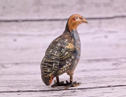 Cute Tiny Antique Austrian Vienna Cold Painted Bronze Figure of Game Bird6