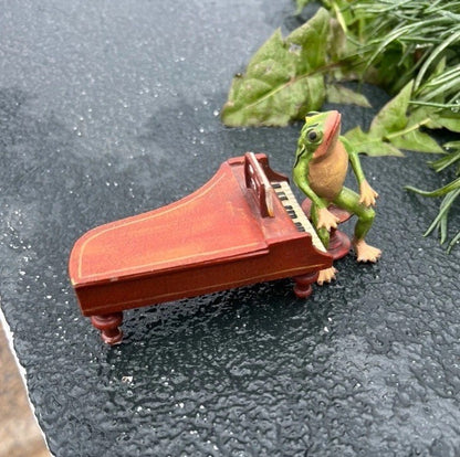 Gorgeous Cold Painted Austrian Vienna Cold Painted Musical Frog Pianist ￼￼5