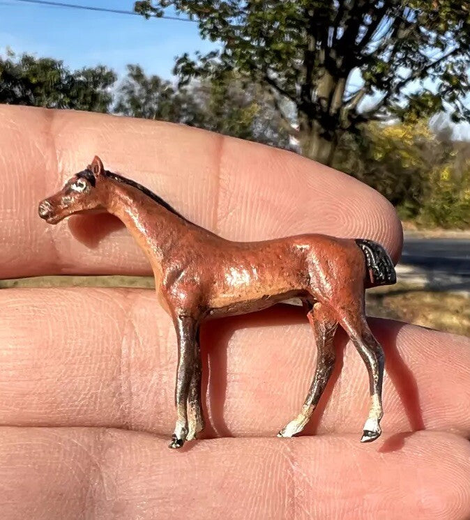 Original Antique Austrian Vienna Cold Painted Bronze Figure of Horse5