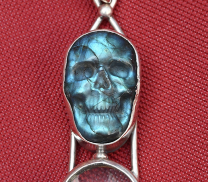 Stunning Sterling Silver Southwest Jewelers Loupe W/ Labradorite Skull2