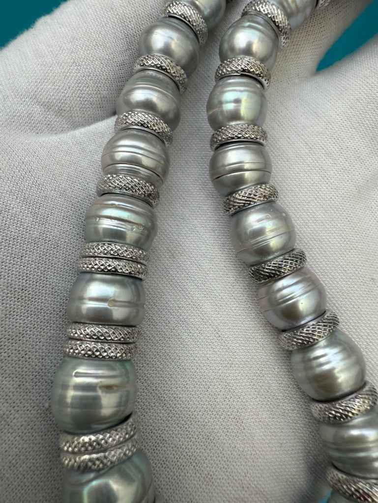 Wonderful Vintage Italian Sterling Silver & Cultured Pearl Necklace3