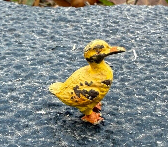 Cute Antique Austrian Vienna Cold Painted Bronze Figure of Yellow Duckling7