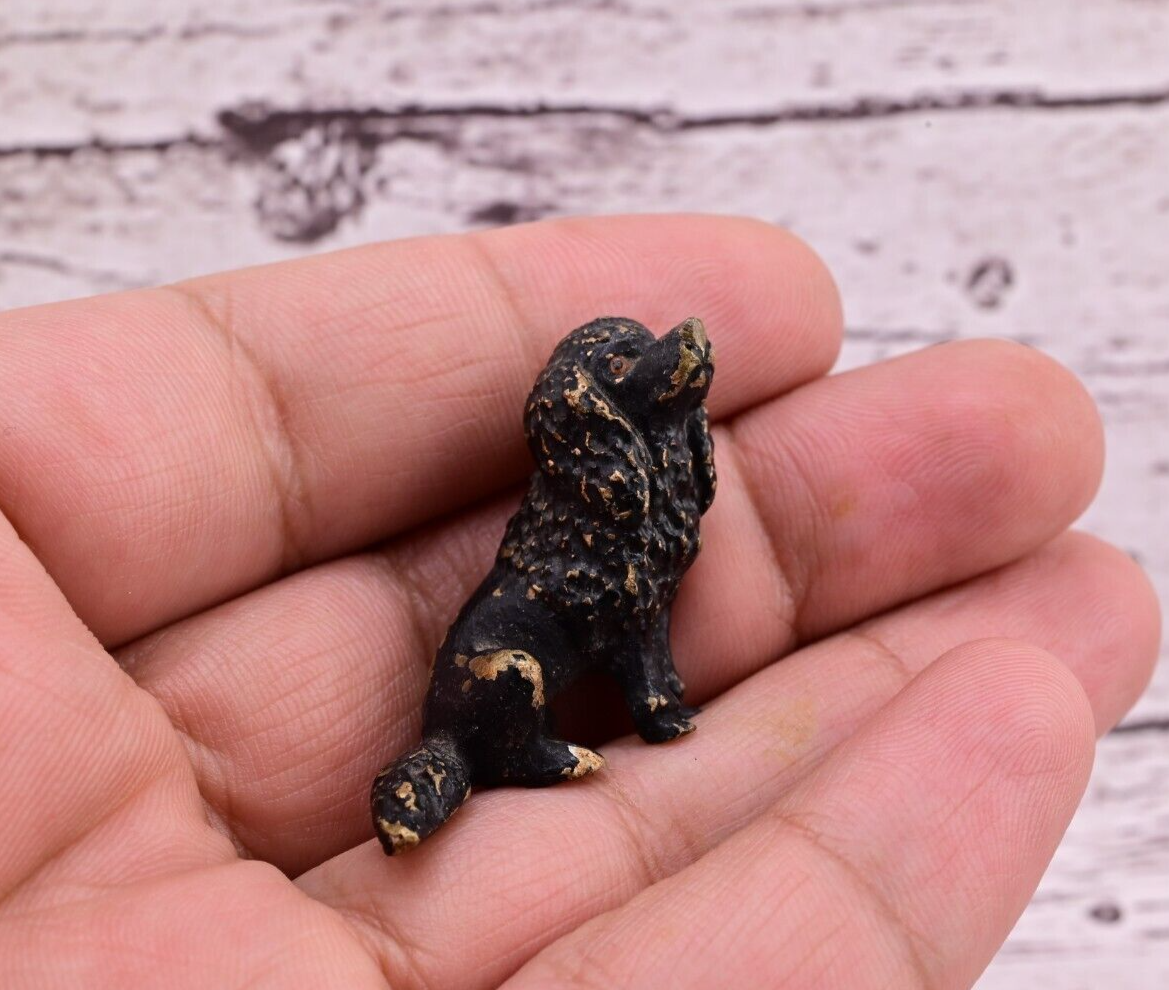 Antique Austrian Vienna Cold Painted Bronze Figure of Small Black Poodle9