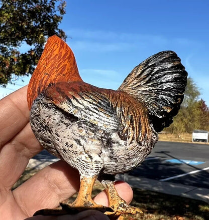 Large Antique Austrian Vienna Cold Painted Bronze Figure of Farm Hen Chicken9