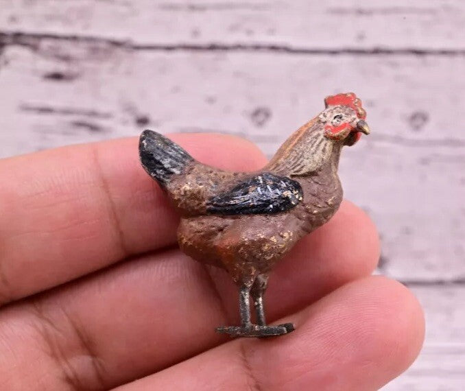 Wonderful Antique Austrian Vienna Cold Painted Bronze Figure of Brown Hen17