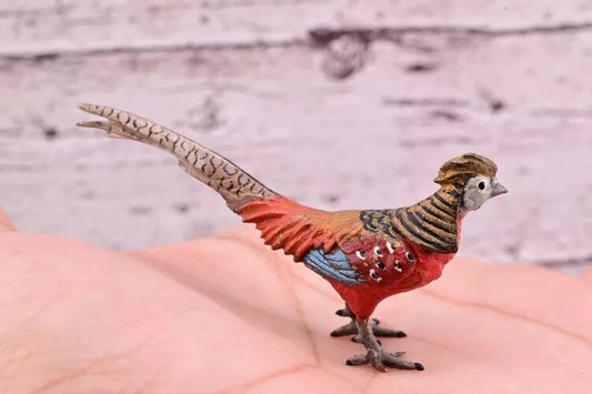 Amazing Antique Austrian Vienna Cold Painted Bronze Figure of Golden Pheasant1