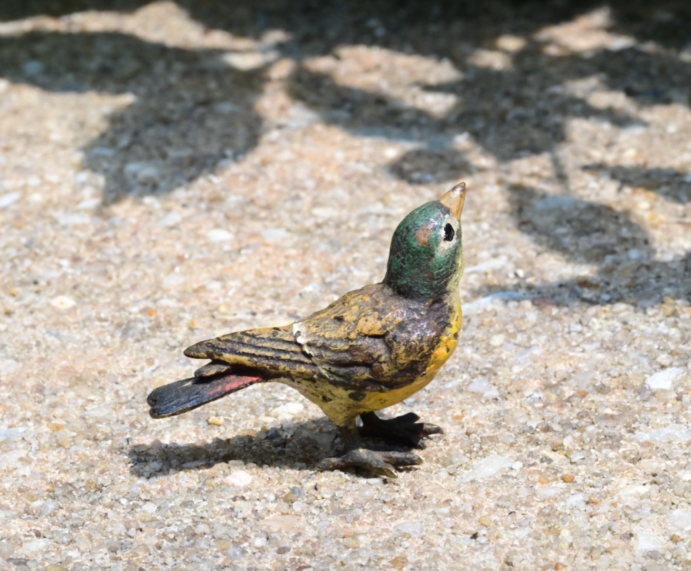 Super Cute Miniature Austrian Vienna Cold Painted Bronze Bird Figure of Robin6
