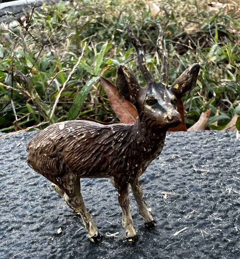 Antique Austrian Vienna Cold Painted Bronze Figure of Antelope / Stag8