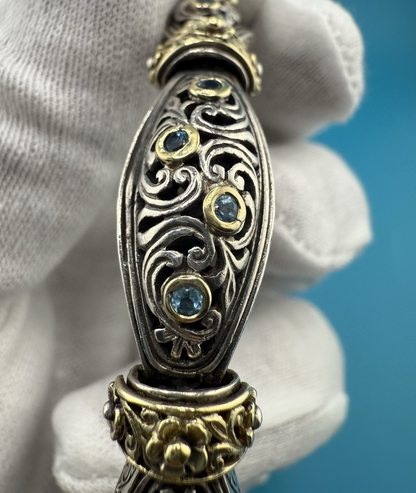 Stunning & Original Konstantino 750 (18K) & Sterling Bracelet with Blue Topaz2
