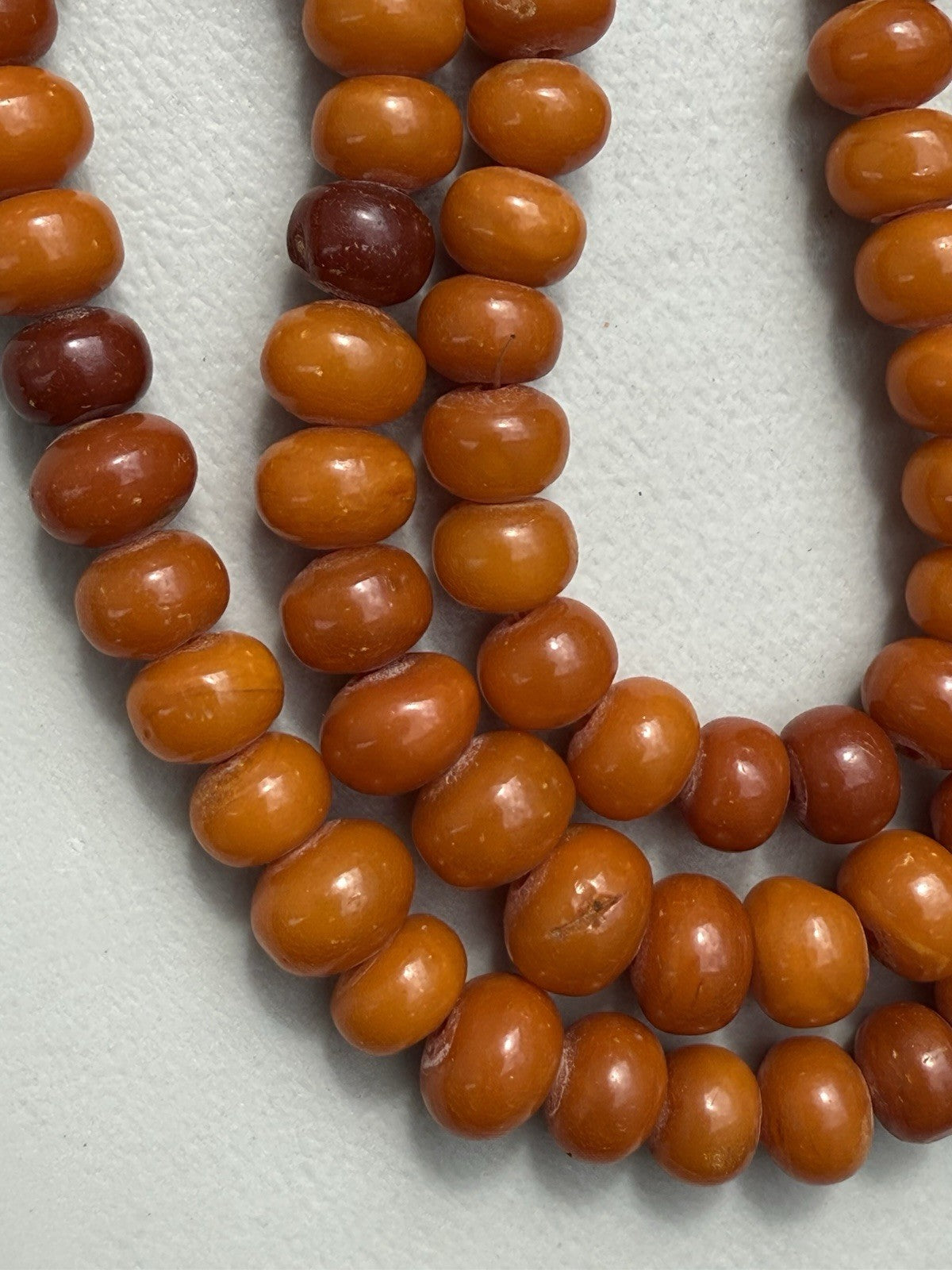Rare Shape Antique Marbled Natural Baltic Butterscotch Amber Beaded Necklace9
