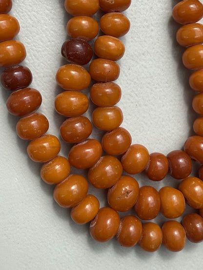 Rare Shape Antique Marbled Natural Baltic Butterscotch Amber Beaded Necklace9