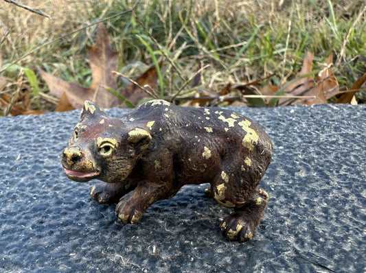 Gorgeous Antique Austrian Vienna Cold Painted Bronze Figure of Brown Bear Cub0