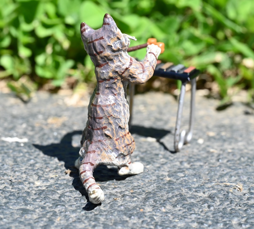 Fritz Bergmann  Austrian Vienna Cold  Painted Bronze Musical Cat with Xylophone4