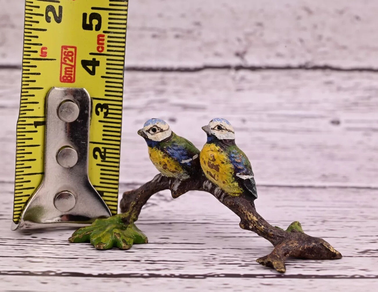 Beautiful Antique Austrian Vienna Cold Painted Bronze Figure of Birds Perched10