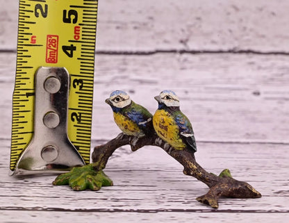 Beautiful Antique Austrian Vienna Cold Painted Bronze Figure of Birds Perched10
