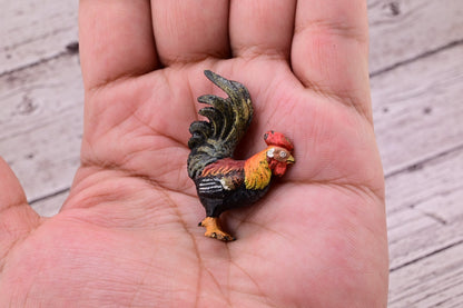 Superb Antique Austrian Vienna Original Bronze Finish Figure of Colorful Rooster9
