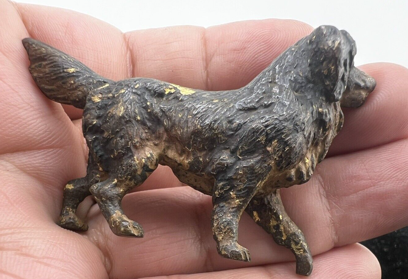 Antique Early 1900s Austrian Vienna Cold Painted Solid Bronze Black Labrador Dog11