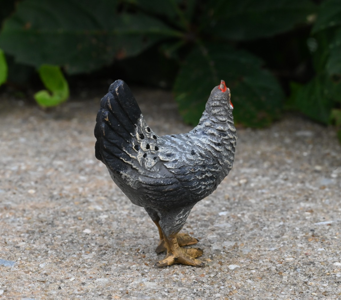 Lovely Antique Austrian Vienna Cold Painted Bronze Figure of Gray Hen / Chicken3