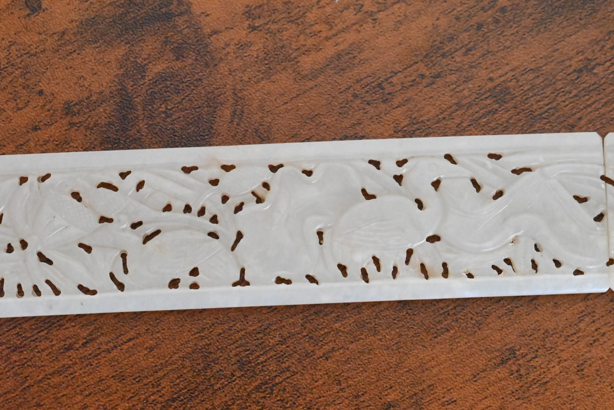 Amazing Antique Carved Chinese White Jade Page Turner or Hair Ornament Bianfang2