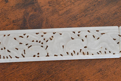 Amazing Antique Carved Chinese White Jade Page Turner or Hair Ornament Bianfang2
