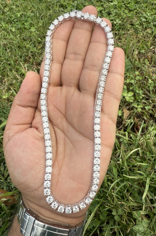 Gorgeous Round Cut Moissanite Tennis Necklace in 925 Sterling Silver 15" Length1