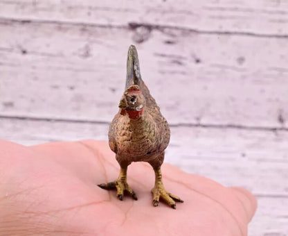 Original High Quality Antique Austrian Vienna Cold Painted Bronze of Hen6