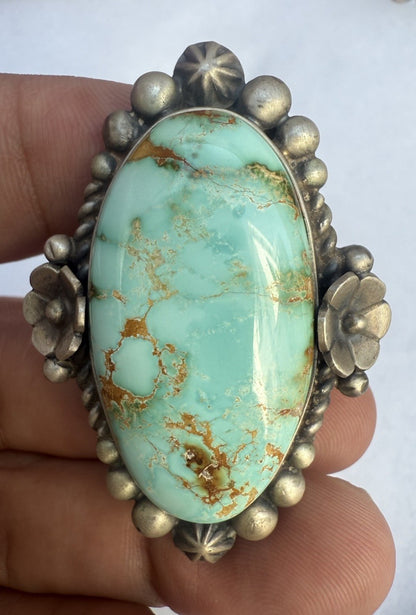 Native American Turquoise &Sterling Squash Blossom Jewelry Set By Maynard Garcia16