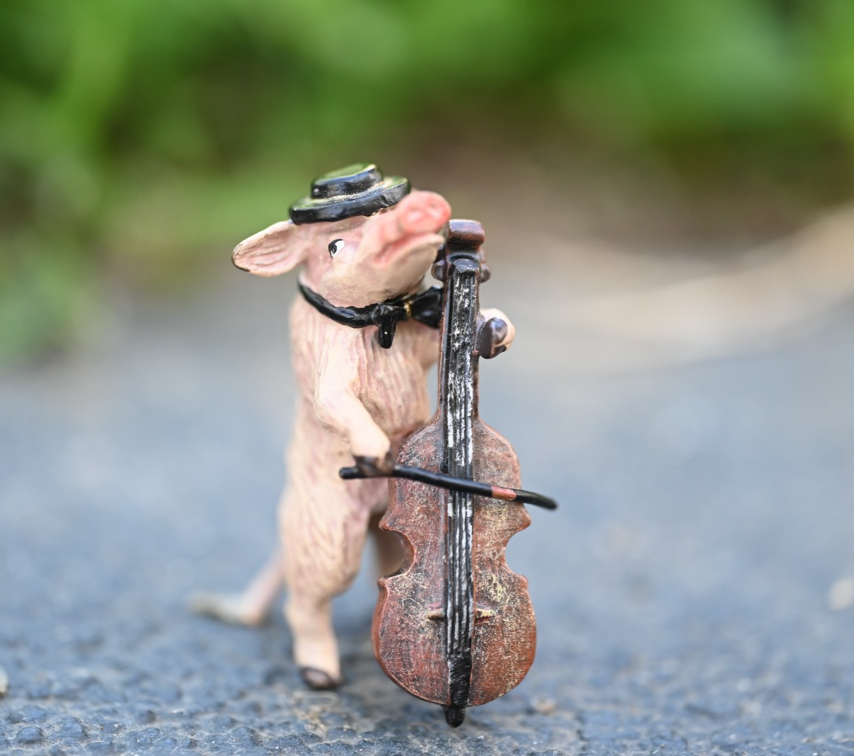Fritz Bergmann Austrian Vienna Cold Painted Bronze Musical Pig Playing Cello6