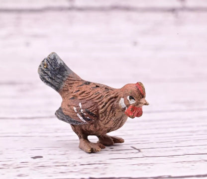 Superb Antique Austrian Vienna Cold Painted Bronze Figure of Brown Chicken Hen8