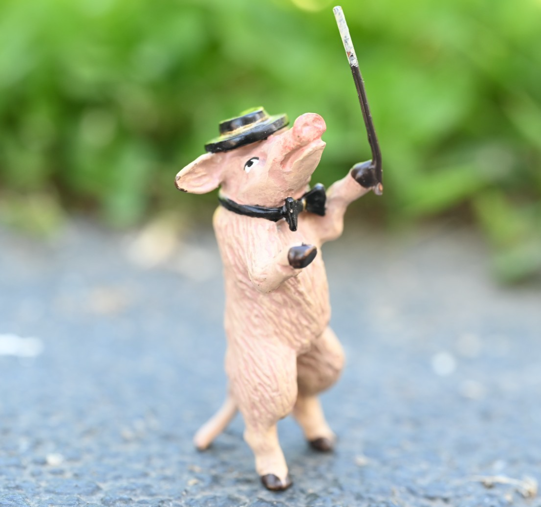 Fritz Bergmann Austrian Vienna Cold Painted Bronze Pig Musical Composer1
