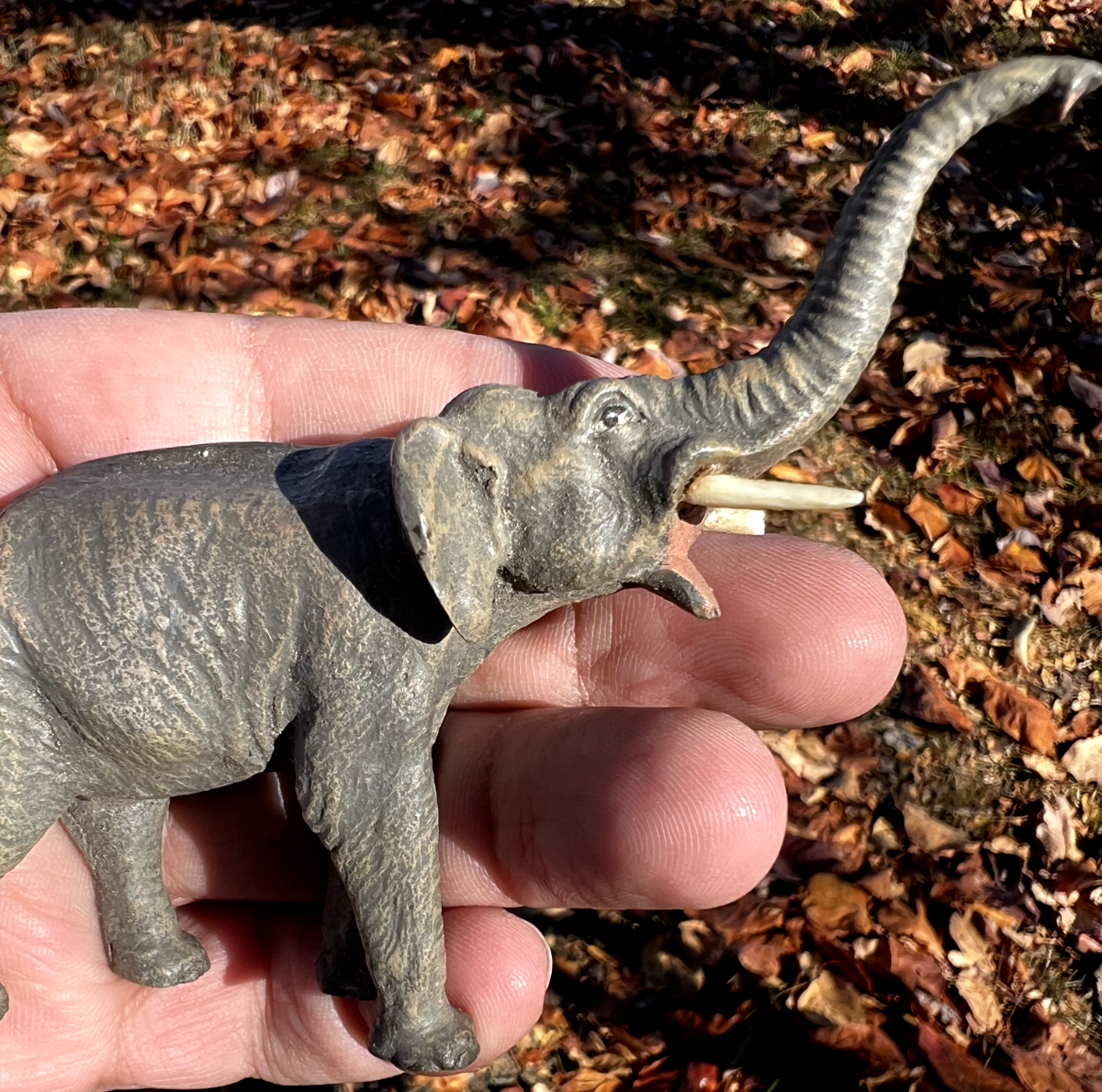 Large Antique Austrian Vienna Cold Painted Bronze Figure of Elephant7