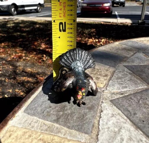 Unique Antique Austrian Vienna Cold Painted Bronze Figure of Capercaillie7