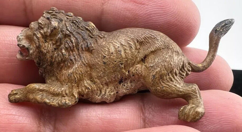 Super Awesome Austrian Vienna Small Miniature Lion Antiques 1900s Cold Painted3
