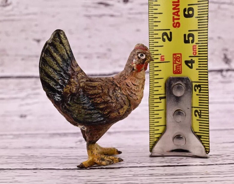 Original High Quality Antique Austrian Vienna Cold Painted Bronze of Hen9