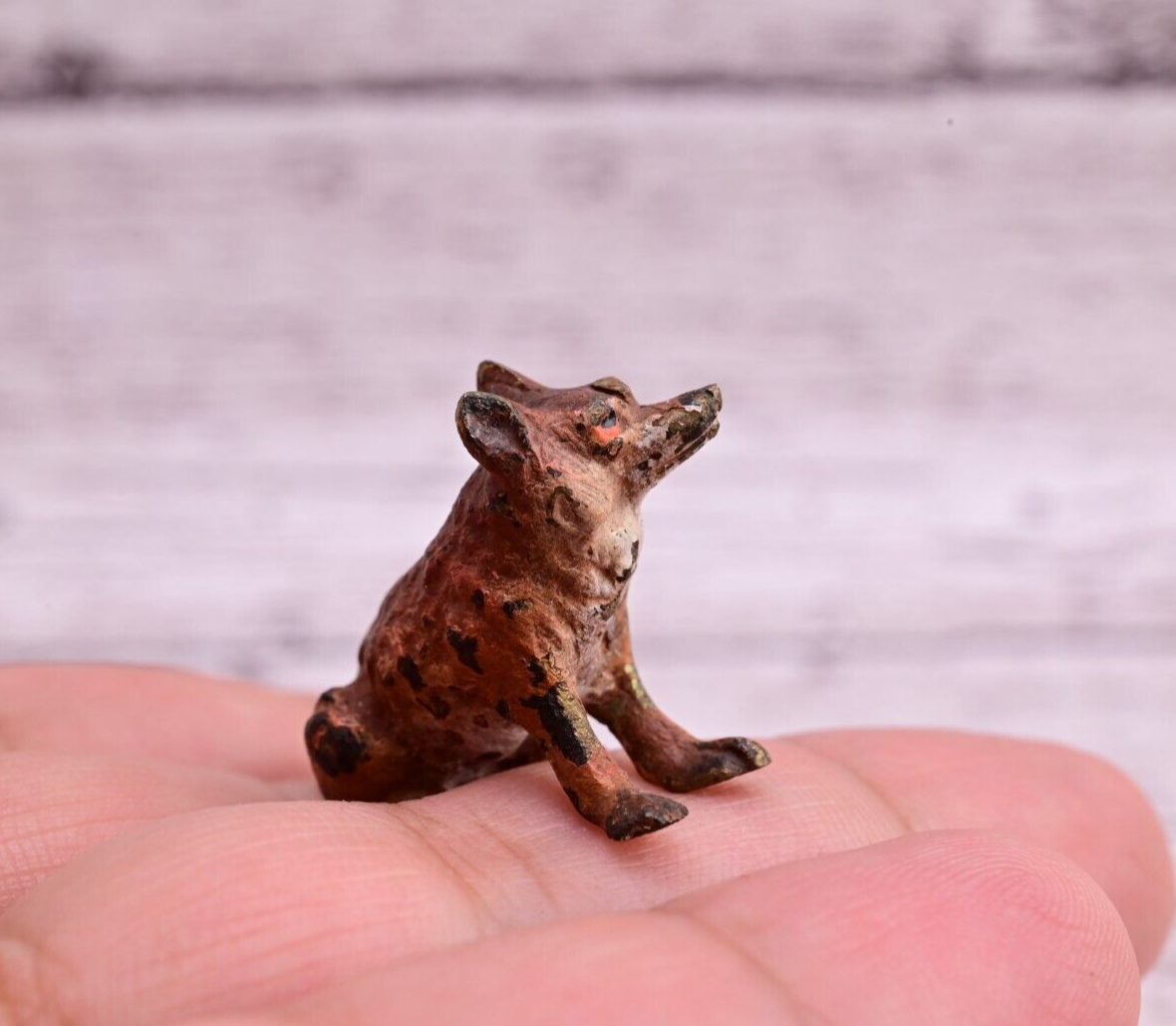 Life-Like Old Antique Austrian Vienna Bronze Figure of Sitting Fox9