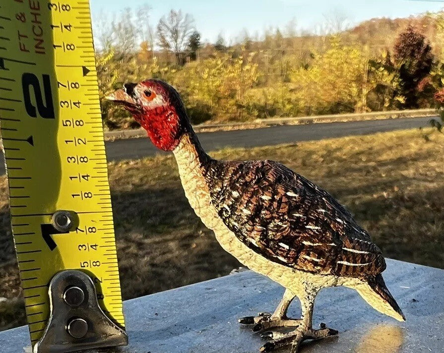 Great Detailed Antique Austrian Vienna Cold Painted Bronze Figure of Turkey0