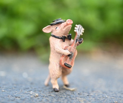 Fritz Bergmann Austrian Vienna Cold Painted Bronze Musical Pig Playing Guitar0