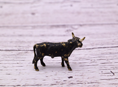 Small Early Antique Cold Painted Austrian Vienna Bronze Black Bull3