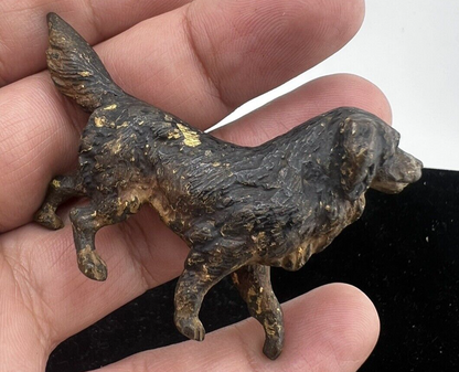 Antique Early 1900s Austrian Vienna Cold Painted Solid Bronze Black Labrador Dog7