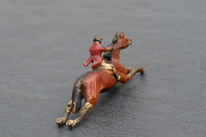 Awesome Austrian Vienna Cold Painted Bronze Figure of Jockey Riding Racehorse6
