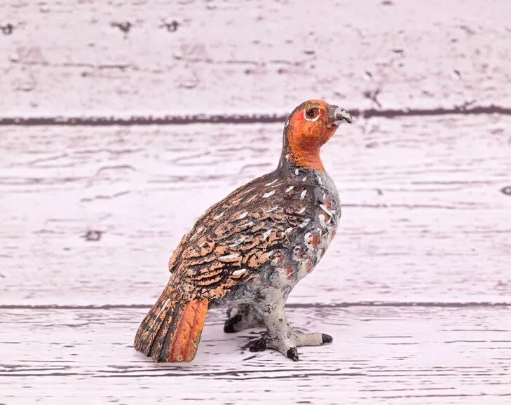 Antique Austrian Vienna Cold Painted Bronze Figure of Partridge Game Bird2