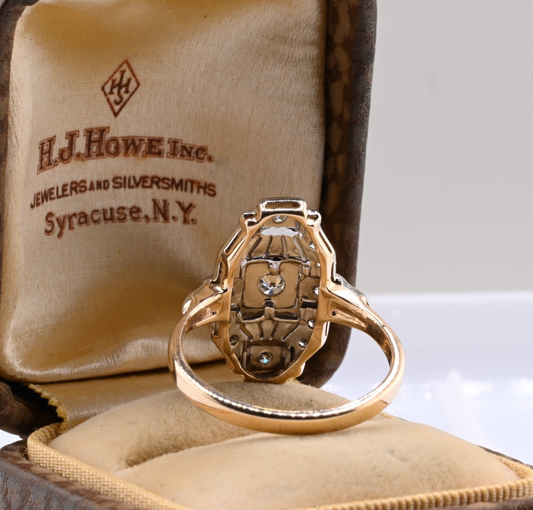 Gorgeous Early Vintage or Antique 14K Yellow & White Gold Diamond Ring IGI Cert.3
