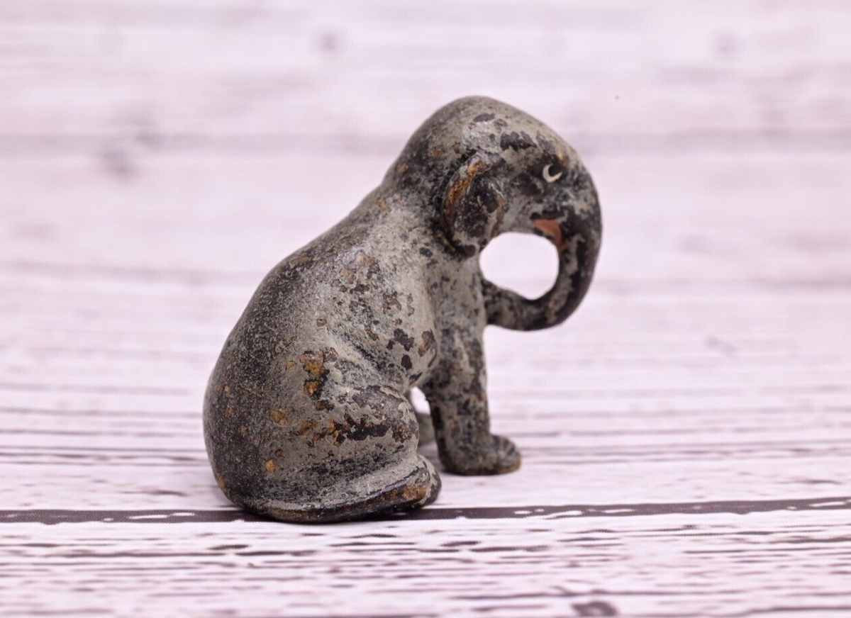 Antique Austrian Vienna Cold Painted Bronze Figure of Miniature Baby Elephant1