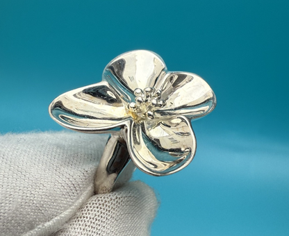 Vintage Floral Sterling Silver Ring by Robert Lee Morris3