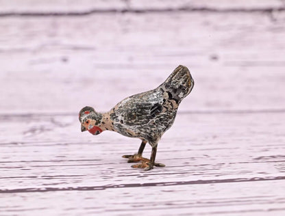1900s Antique Austrian Vienna Cold Painted Bronze Figure of Chicken Searching8